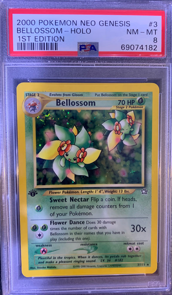 Bellossom Holo - 1st Edition Neo Genesis (3/111) - PSA 8