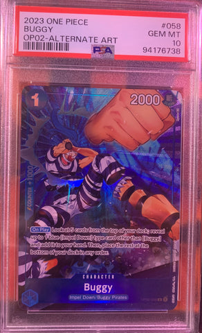 Buggy (OP02-058) Alternate Art - PSA 10