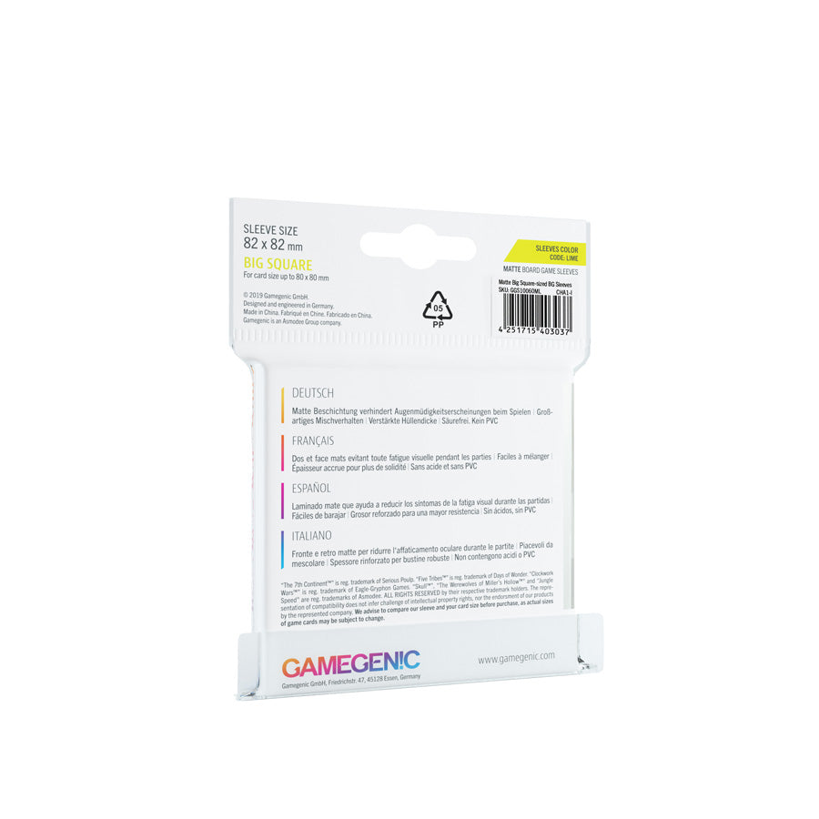 GameGenic - Big Square Matte Sleeves - 50 ct