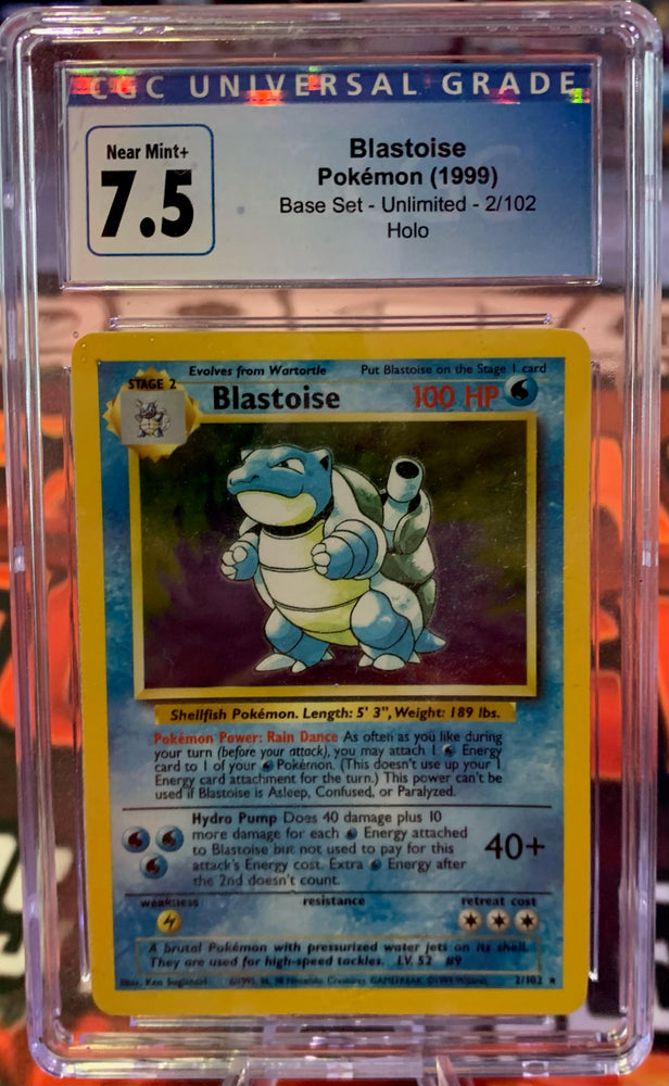 Blastoise Holo Base Set Unlimited - CGC 7.5