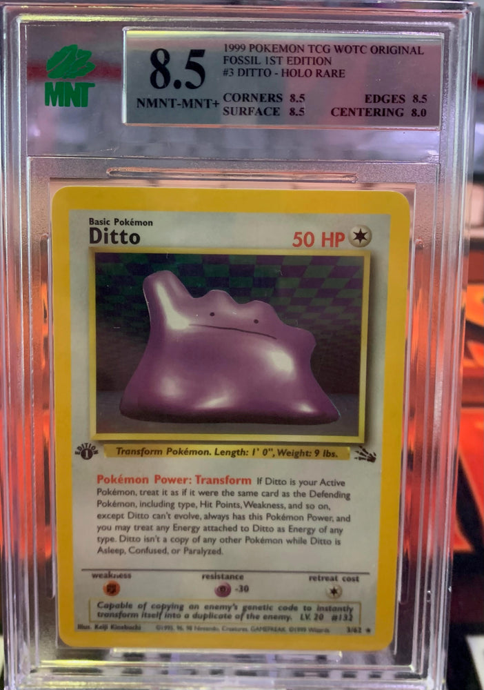 Ditto Fossil  First Edition Holo Foil - MNT 8.5