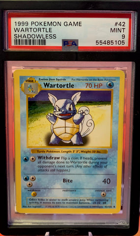 Wartortle Base Set Shadowless - PSA 9